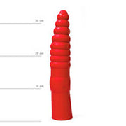 All Red - Geribbelde Anaal Dildo - 33 x 6 cm - Rood