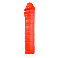 All Red - Geribbelde Dildo 38 x 8,5 cm - Rood