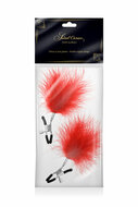 Sweet Caress - Tepelklemmen met rode veertjes