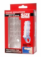 Size Matters penis sleeve met relief - transparant