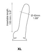 Strap-on-Me Sliding Skin Realistische Dildo - zwart - maat XL