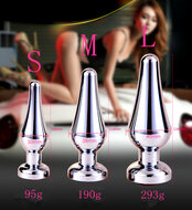 Kiotos - Buttplug Aluminium Met Transparant Kristal - 130 mm x 46 mm