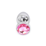 Kiotos - Buttplug aluminium met roze kristal - large