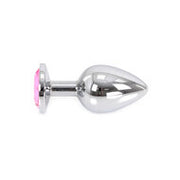 Kiotos - Buttplug aluminium met roze kristal - large
