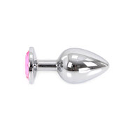 Kiotos - Buttplug aluminium met roze kristal - large