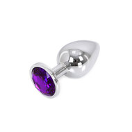 Kiotos - Buttplug aluminium met paars kristal - large