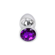 Kiotos - Buttplug aluminium met paars kristal - large