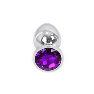 Kiotos - Buttplug aluminium met paars kristal - large