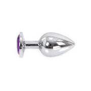 Kiotos - Buttplug aluminium met paars kristal - large
