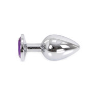 Kiotos - Buttplug aluminium met paars kristal - large