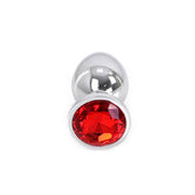Kiotos - Buttplug aluminium met rood kristal - large