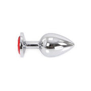 Kiotos - Buttplug aluminium met rood kristal - large