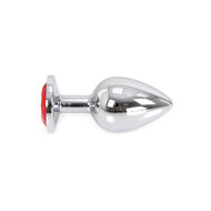 Kiotos - Buttplug aluminium met rood kristal - large