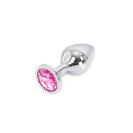Kiotos - Buttplug aluminium met roze kristal - large