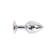 Kiotos - Buttplug aluminium met roze kristal - large