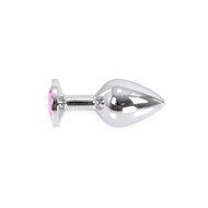 Kiotos - Buttplug aluminium met roze kristal - large