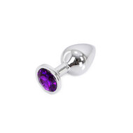 Kiotos - Buttplug aluminium met paars kristal - medium
