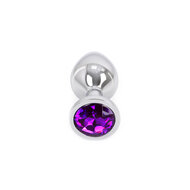 Kiotos - Buttplug aluminium met paars kristal - medium