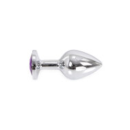 Kiotos - Buttplug aluminium met paars kristal - medium