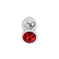 Kiotos - Buttplug aluminium met rood kristal - medium