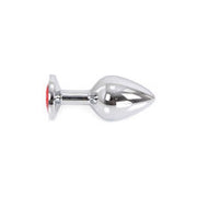 Kiotos - Buttplug aluminium met rood kristal - medium