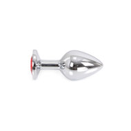 Kiotos - Buttplug aluminium met rood kristal - medium