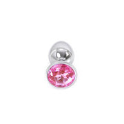 Kiotos - Buttplug aluminium met roze kristal - small