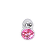 Kiotos - Buttplug aluminium met roze kristal - small