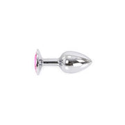 Kiotos - Buttplug aluminium met roze kristal - small