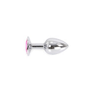 Kiotos - Buttplug aluminium met roze kristal - small