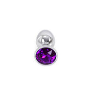 Kiotos - Buttplug aluminium met paars kristal - small