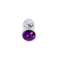 Kiotos - Buttplug aluminium met paars kristal - small