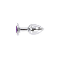 Kiotos - Buttplug aluminium met paars kristal - small