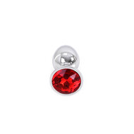 Kiotos - Buttplug aluminium met rood kristal - small