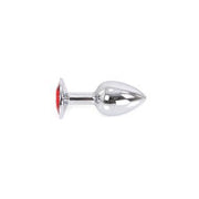 Kiotos - Buttplug aluminium met rood kristal - small
