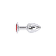 Kiotos - Buttplug aluminium met rood kristal - small