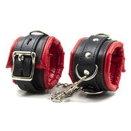 Kiotos - Bondage bar Met Boeienset Van PU Leer - Rood/Zwart