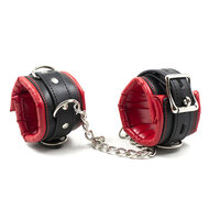 Kiotos - Bondage bar Met Boeienset Van PU Leer - Rood/Zwart