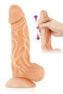 Real Body - Real Jo - Realistische Zuignap Dildo Met Bewegende Voorhuid - 18.5 cm - Lichte Huidskleur