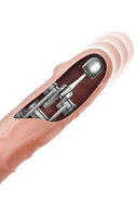 Real Body - Magic Ram - Stotende Vibrator Met Zuignap En Afstandsbediening - Lichte Huidskleur