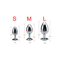 Kiotos - Buttplug aluminium met roze kristal - small