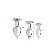 Booty Sparks - Pink Gem Glazen Buttplug Met Siersteen - Roze - Maat L