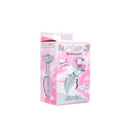 Booty Sparks - Pink Gem Glazen Buttplug Met Siersteen - Roze - Maat M