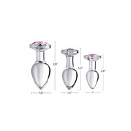 Booty Sparks - Pink Gem Glazen Buttplug Met Siersteen - Roze - Maat M