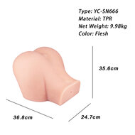 Perfect Toys - Mega Masturbator - Large Double Hole L Van bijna 10 kg! - Lichte Huidskleur