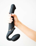 Strap-On-Me Vibrerende Strapless Strapon | Voorbinddildo met 3 motoren - zwart - maat XL