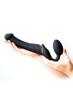 Strap-On-Me Vibrerende Strapless Strapon | Voorbinddildo met 3 motoren - zwart - maat XL