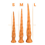 Gold Play - Soft Liquid Siliconen Anaal Dildo - Anaal Snake - Twist - Goud - Maat L