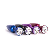 Kiotos - Aluminum Buttplug Met Kristal - Rood