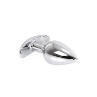 Kiotos - Aluminium buttplug Met Handvat En Sierkristal - Transparant